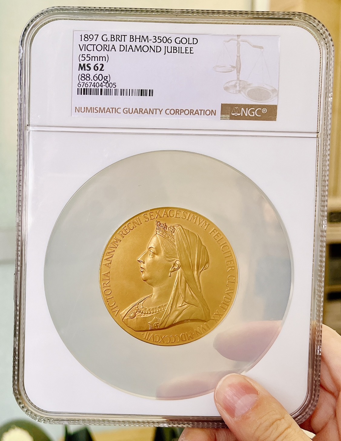 1897年ヴィクトリア女王即位60周年記念大型メダルMS62 | アンティーク 
