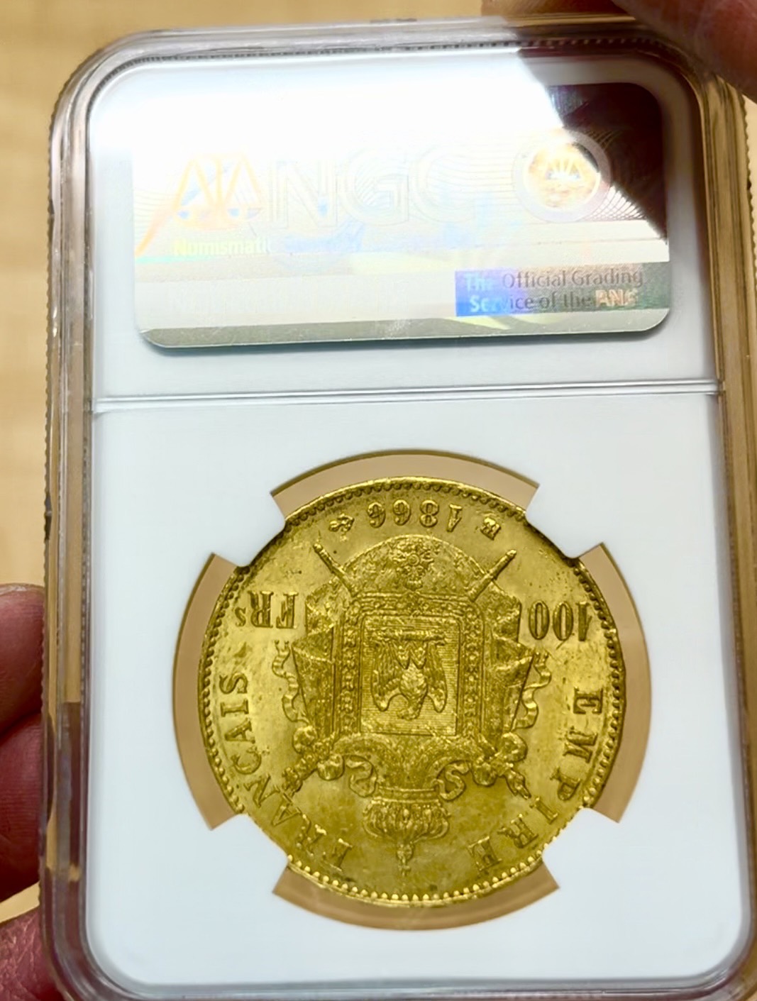 1866年BBナポレオン3世100フラン金貨【MS63】 | アンティークコイン 