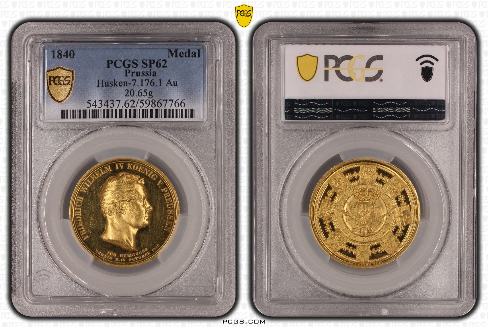 単独最高鑑定】1840年プロイセン王国ヴィルヘルム4世 6ダカット