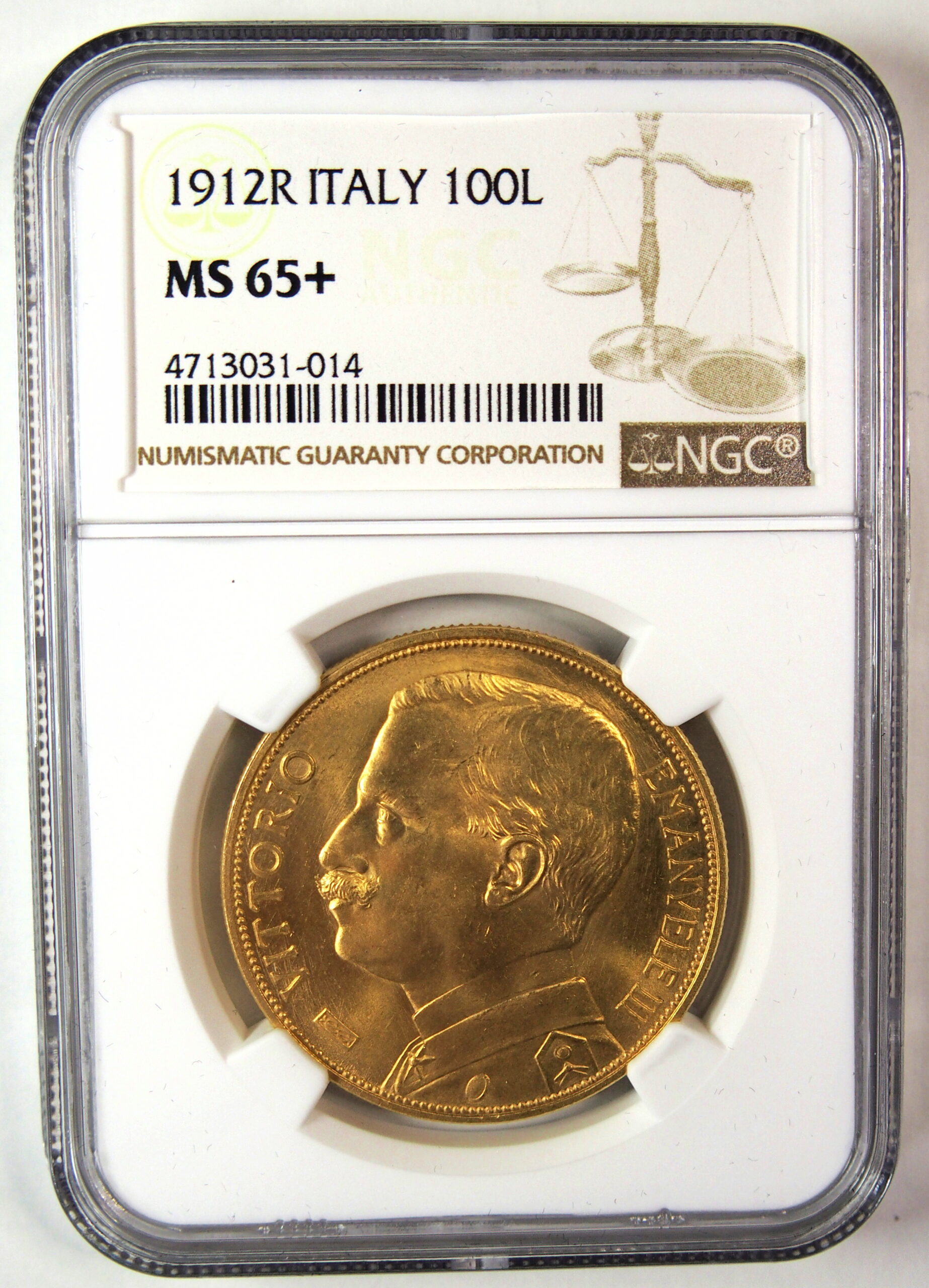 1912年豊穣の女神100リレ金貨【準最高鑑定MS65+】 | アンティークコインプラネット